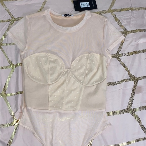 Fashion Nova Tops - Sheer Cream Top Fashion Nova Tops - Sheer Cream Top
